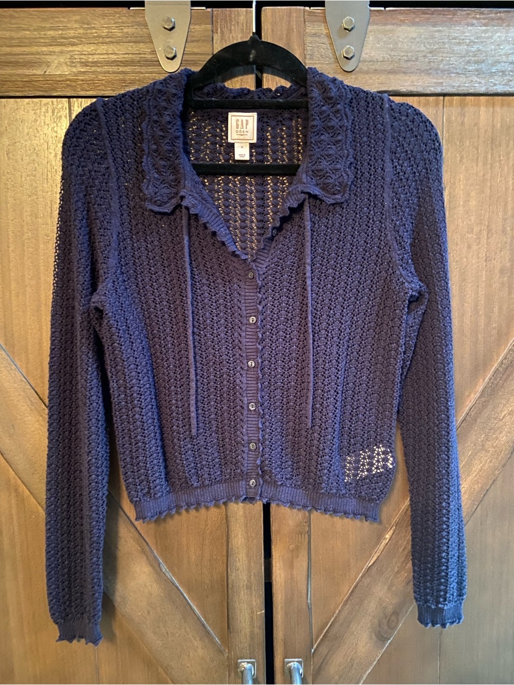 Gap × DÔEN Linen-Blend Pointelle Cardigan - Picture 7 of 9